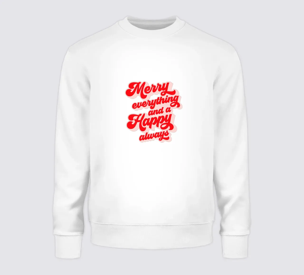 Retro Holiday Greetings 'MERRY EVERYTHING' Red on White felpa da Dominique Vari Words
