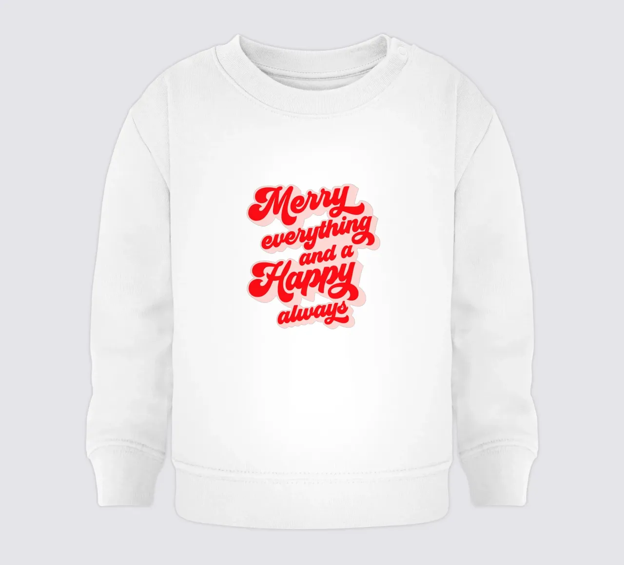 Retro Holiday Greetings 'MERRY EVERYTHING' Red on White felpa neonato da Dominique Vari Words