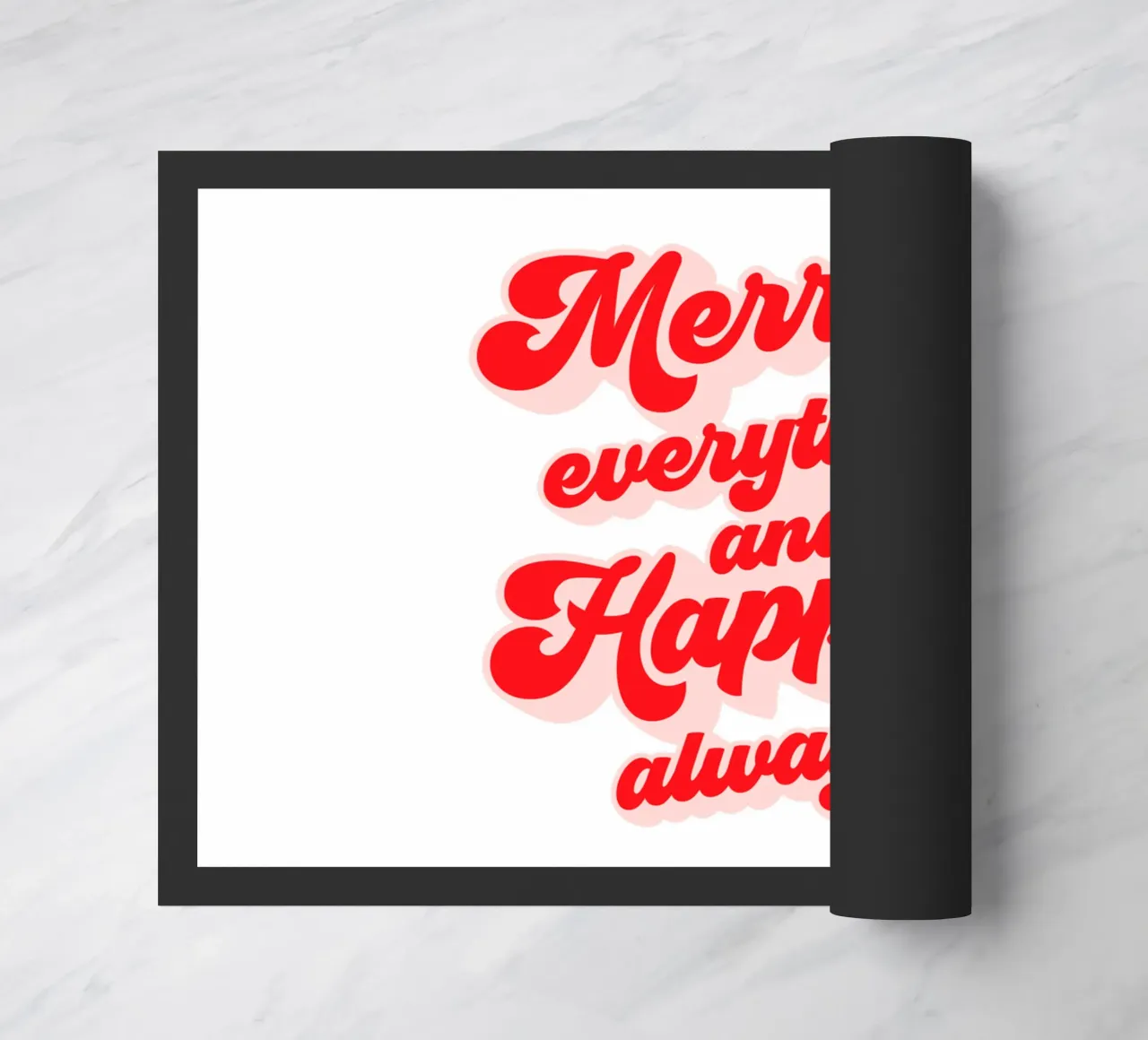 Retro Holiday Greetings 'MERRY EVERYTHING' Red on White zerbino da Dominique Vari Words