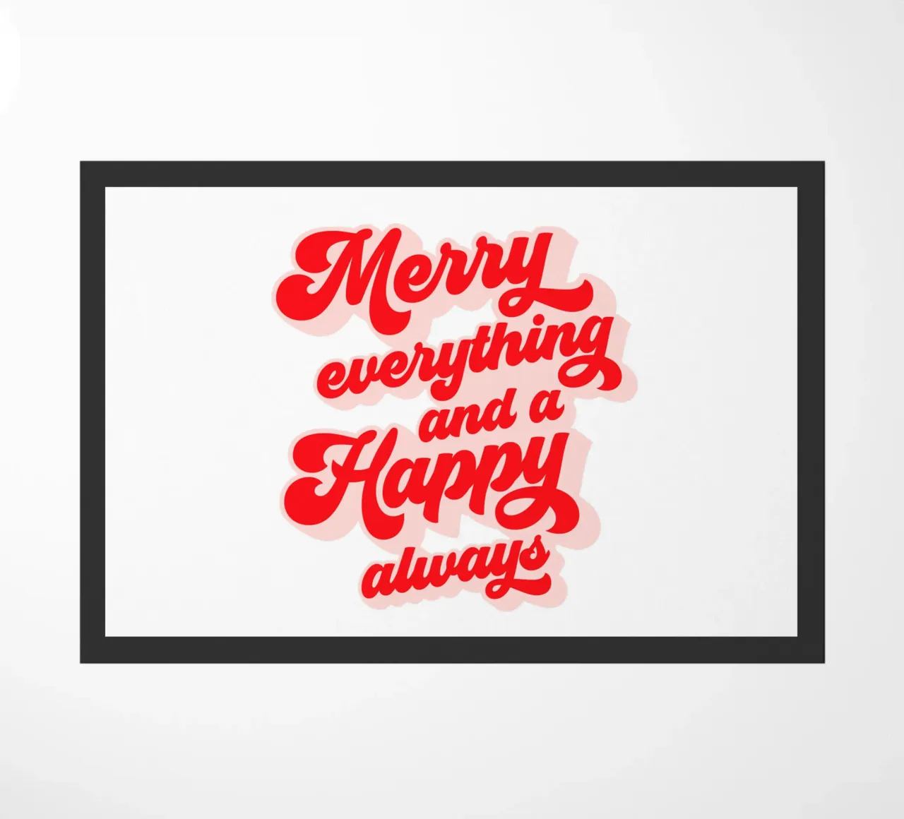 Retro Holiday Greetings 'MERRY EVERYTHING' Red on White zerbino da Dominique Vari Words