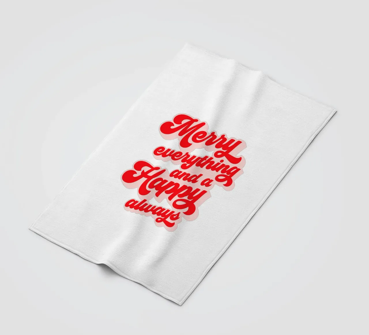 Retro Holiday Greetings 'MERRY EVERYTHING' Red on White coperta in pile da Dominique Vari Words