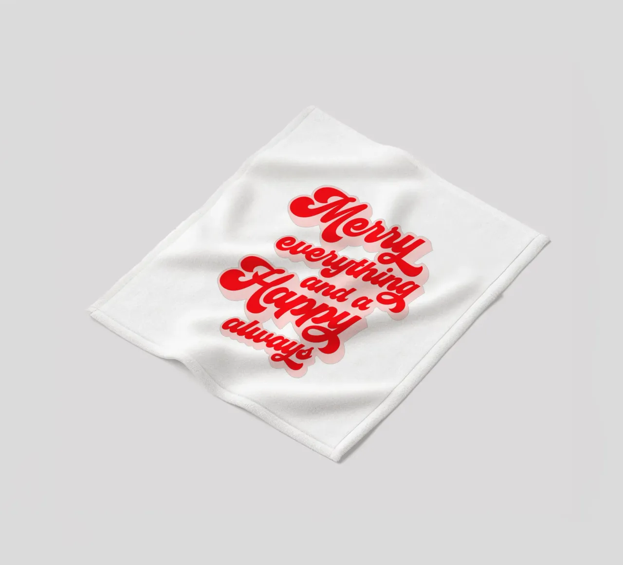Retro Holiday Greetings 'MERRY EVERYTHING' Red on White coperta in pile da Dominique Vari Words