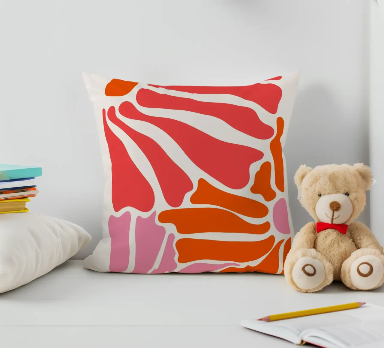 Floral Botanical Art Print, Bright Abstract Flower Botanical decorative cushion by pdigitalprints