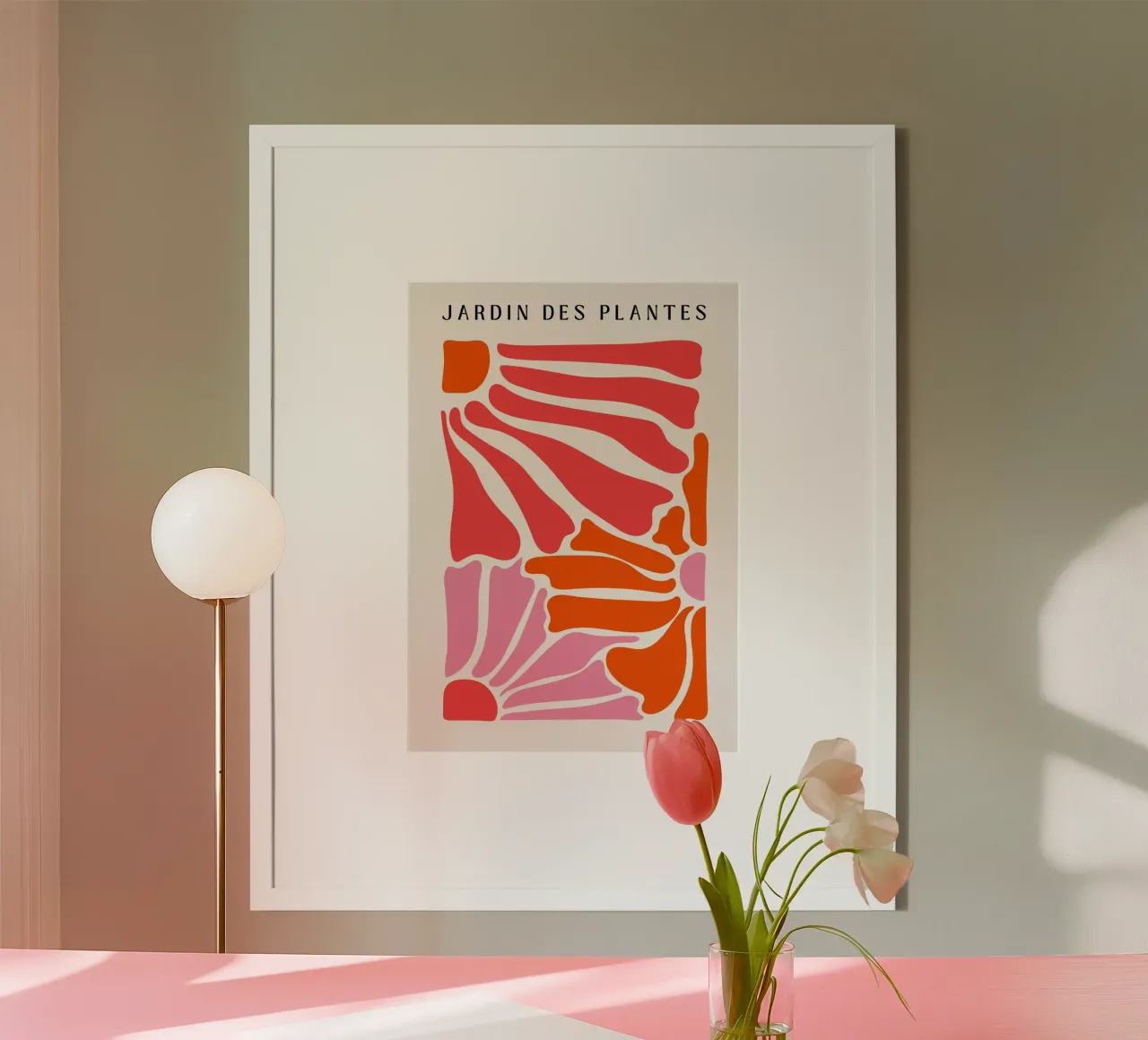 Stampa d'arte floreale botanica, fiore astratto luminoso botanico poster con telaio in plastica da pdigitalprints