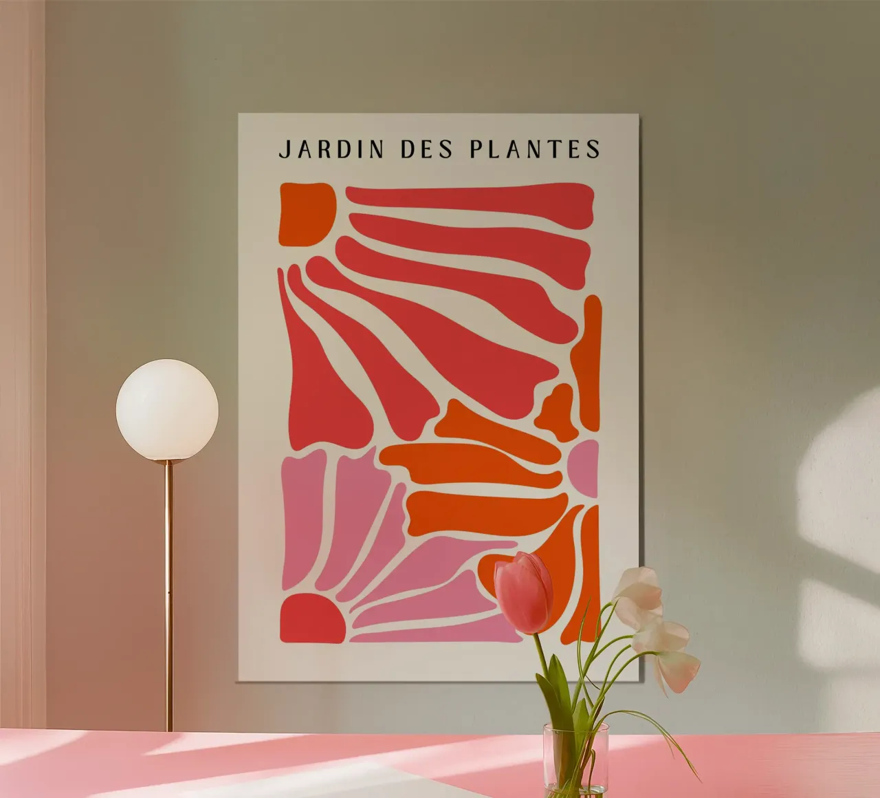 Stampa d'arte floreale botanica, fiore astratto luminoso botanico poster con telaio in plastica da pdigitalprints