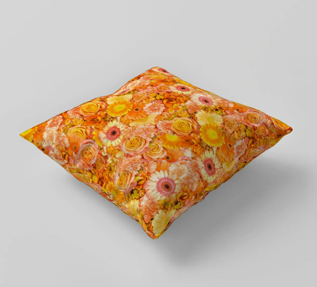 Un mare di arancione - Fiori in piena fioritura cuscino da Curious Collections by Marielle Leenders