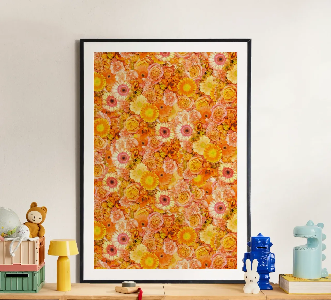 Un mare di arancione - Fiori in piena fioritura poster da Curious Collections by Marielle Leenders