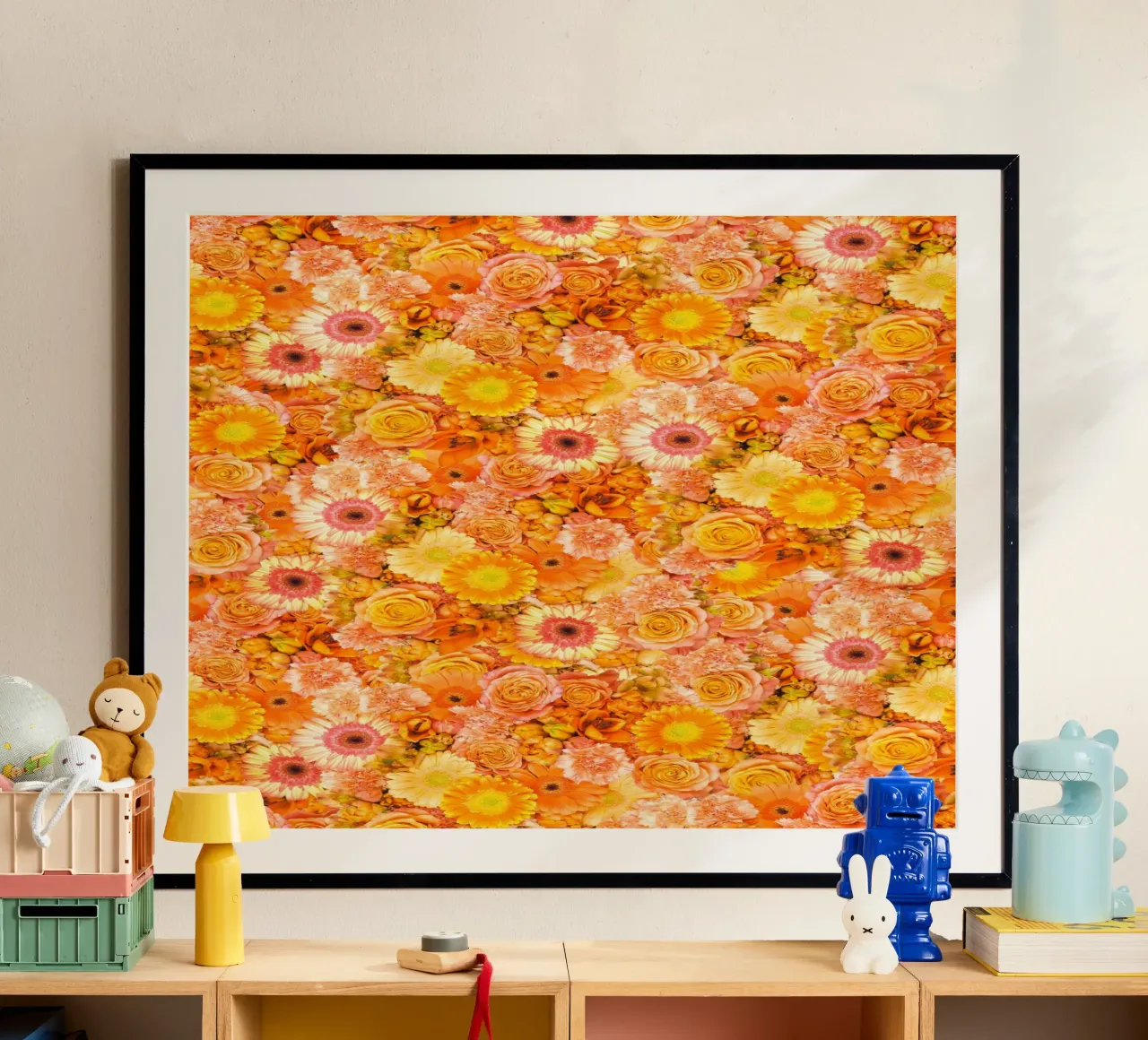 Un mare di arancione - Fiori in piena fioritura poster da Curious Collections by Marielle Leenders