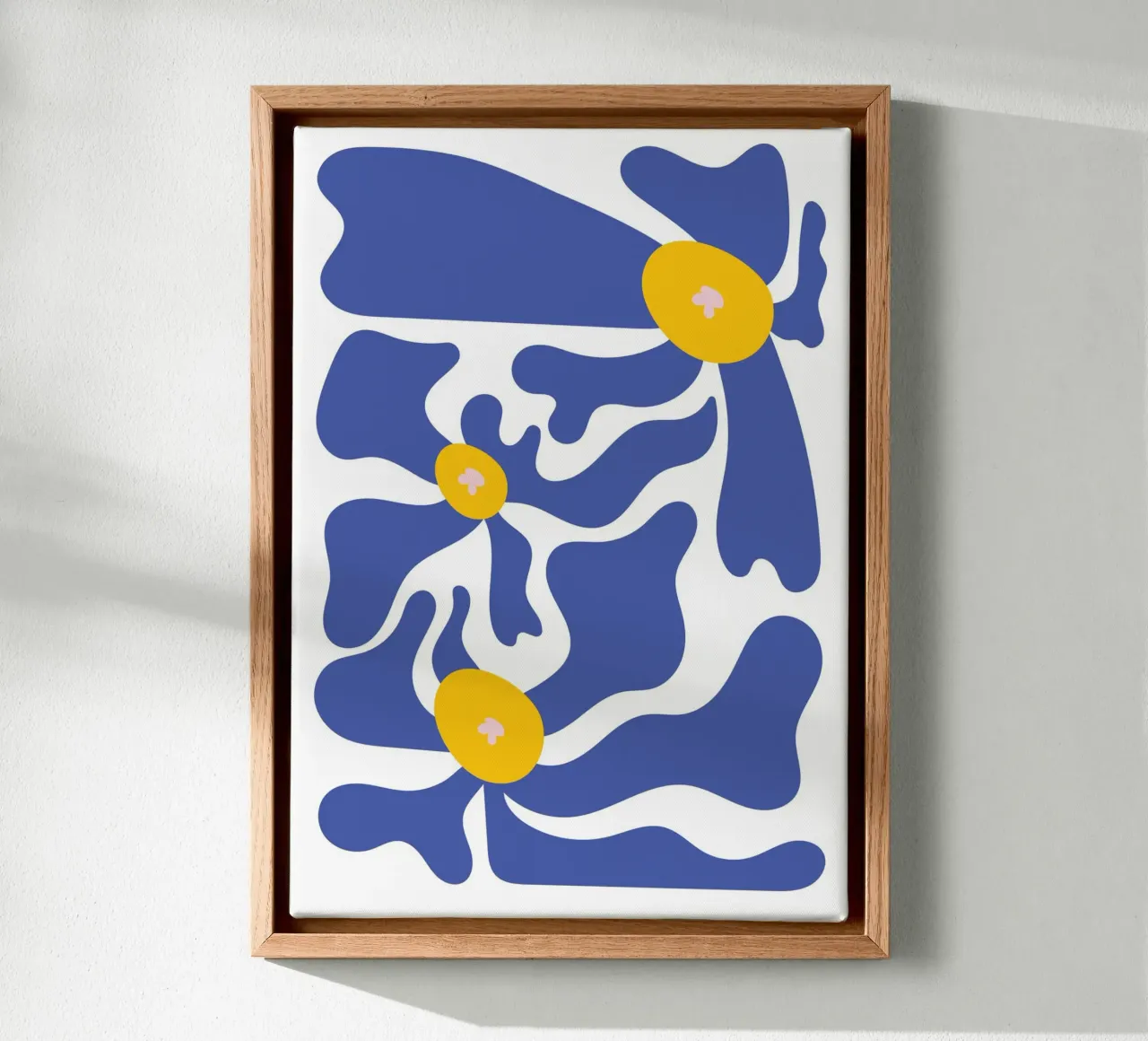 Florale Botanische Kunstdruk, Heldere Abstracte Bloem canvas met Baklijst van pdigitalprints