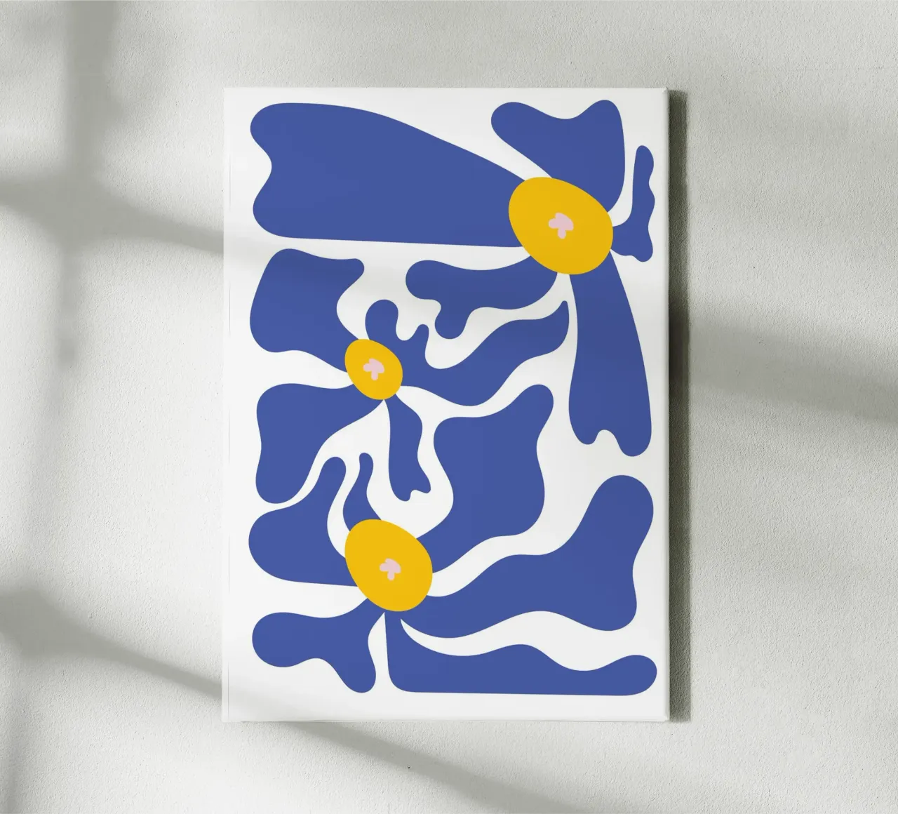 Florale Botanische Kunstdruk, Heldere Abstracte Bloem canvas met Baklijst van pdigitalprints