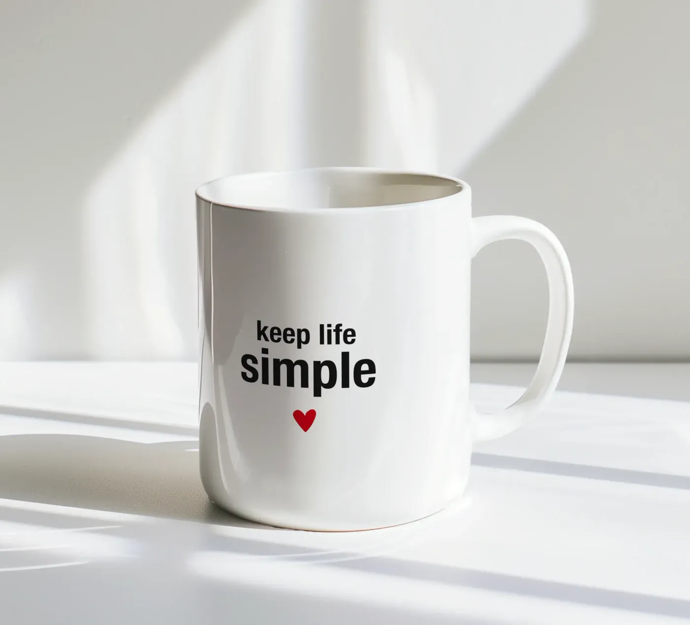 keep life simple ceramic mug by Meridian Design