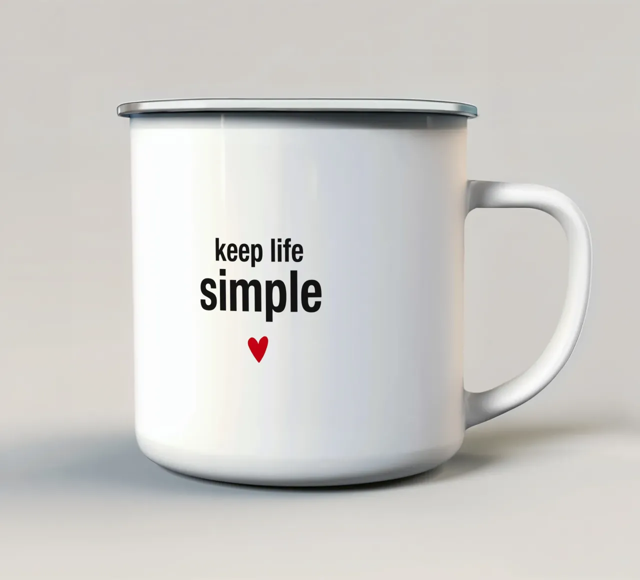 keep life simple taza de esmalte de Meridian Design
