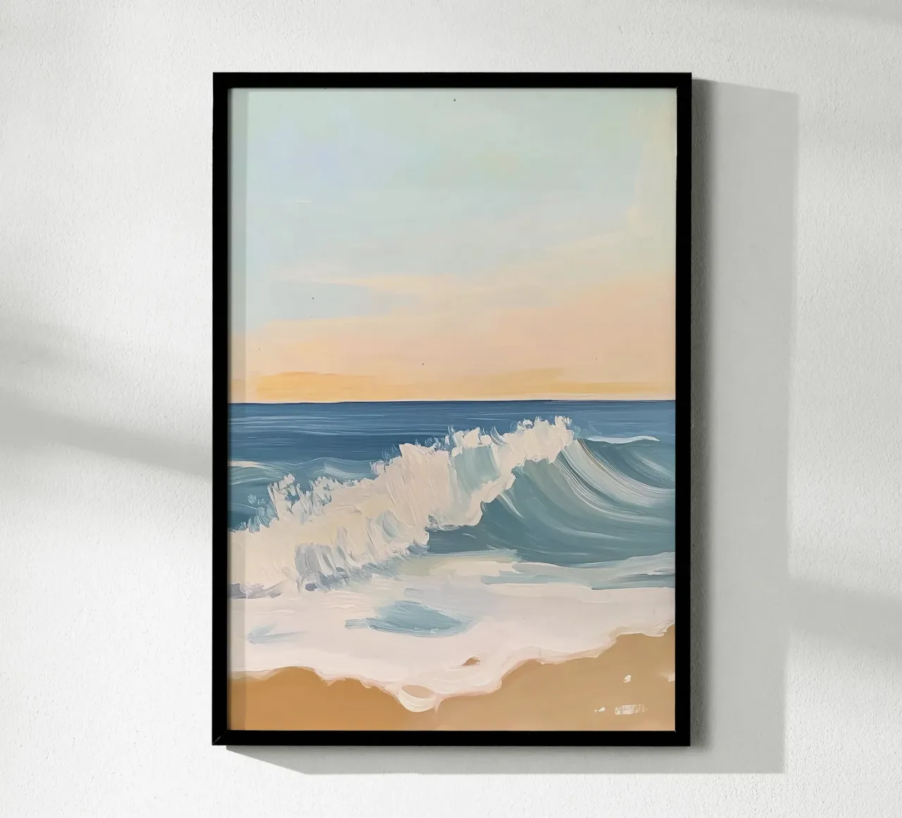 Mare Spiaggia Natura Oceano Onde poster con telaio in legno da Euphoria Theresa