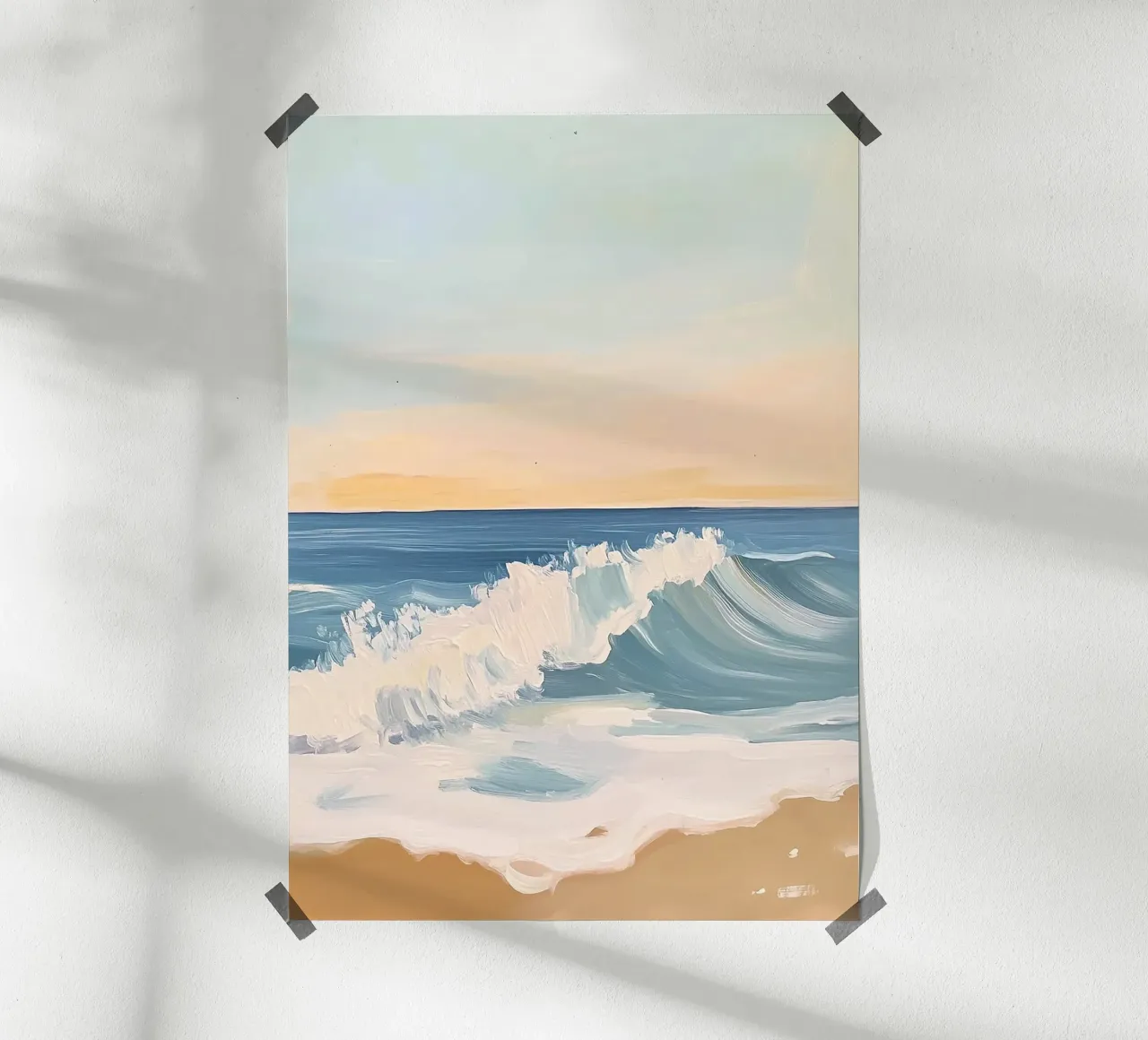Mare Spiaggia Natura Oceano Onde poster con telaio in legno da Euphoria Theresa