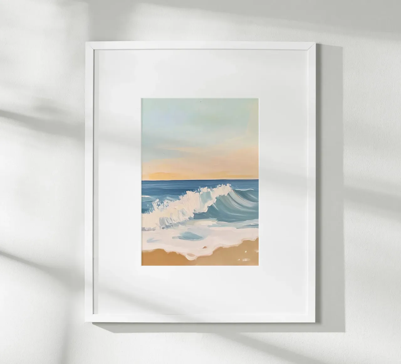 Mare Spiaggia Natura Oceano Onde poster con telaio in legno da Euphoria Theresa