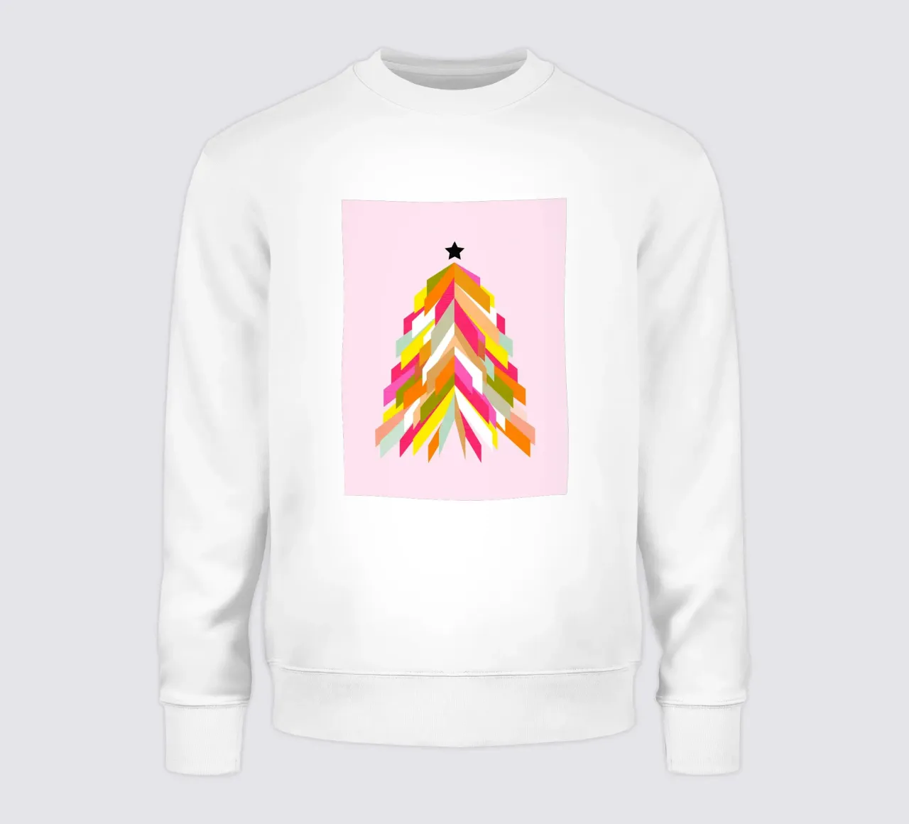 Festive Retro Christmas Tree on Pale Pink felpa da Dominique Vari