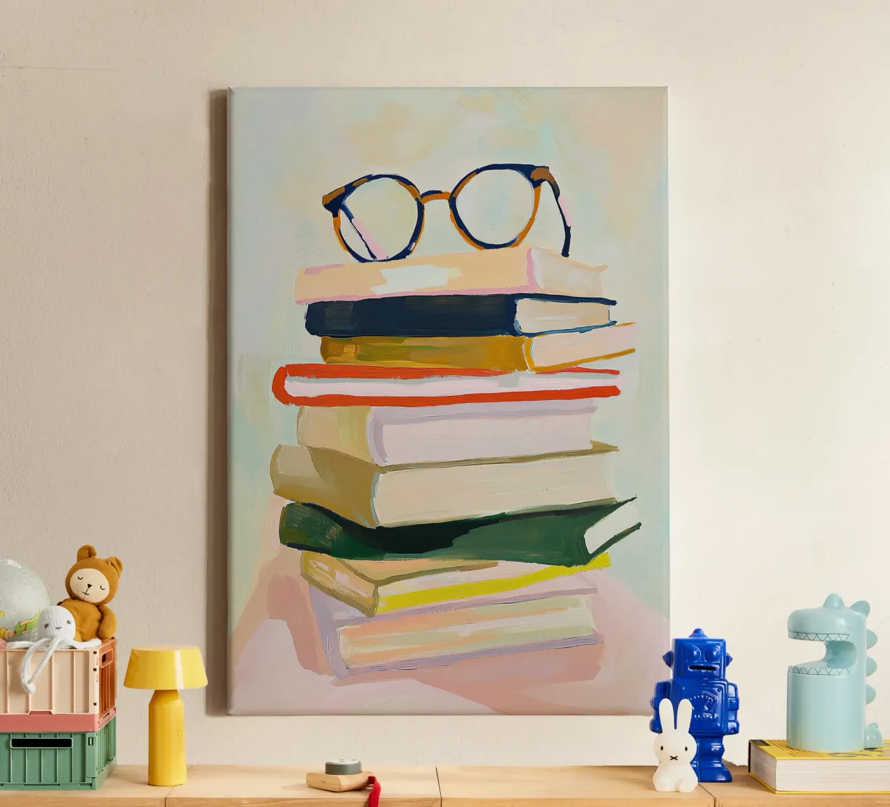 Libri Leggere Studiare Imparare Occhiali Letteratura tela con Cornice a cassetta da Euphoria Theresa