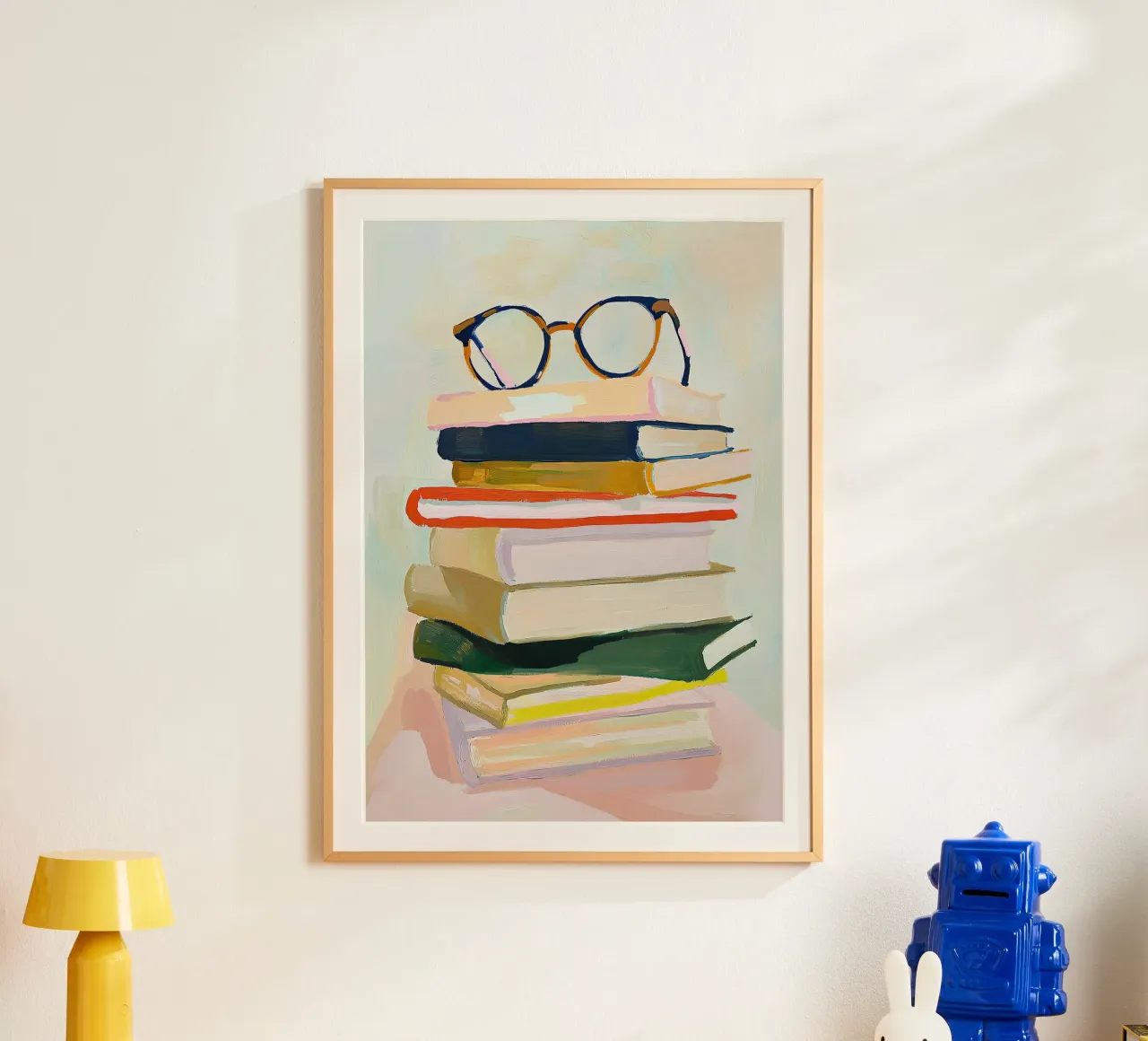 Libros Leer Estudiar Aprender Gafas Literatura poster con marco de plástico de Euphoria Theresa