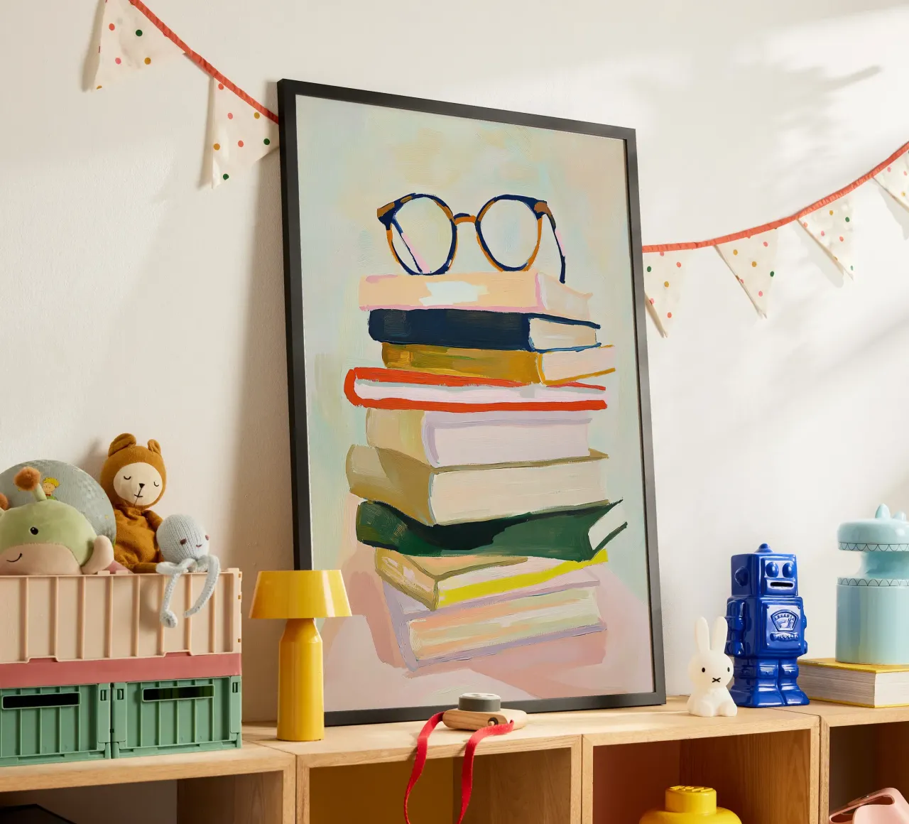 Libros Leer Estudiar Aprender Gafas Literatura poster con marco de plástico de Euphoria Theresa