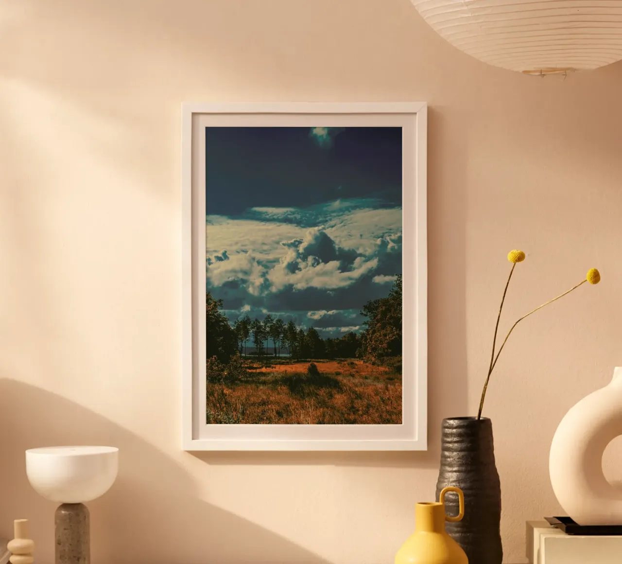 The Flat Land poster con telaio in plastica da Pale Grain