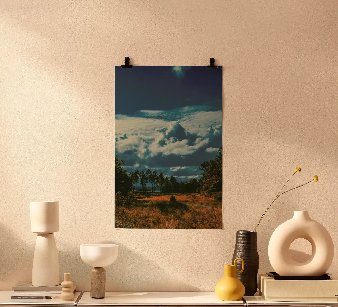 The Flat Land poster con telaio in plastica da Pale Grain