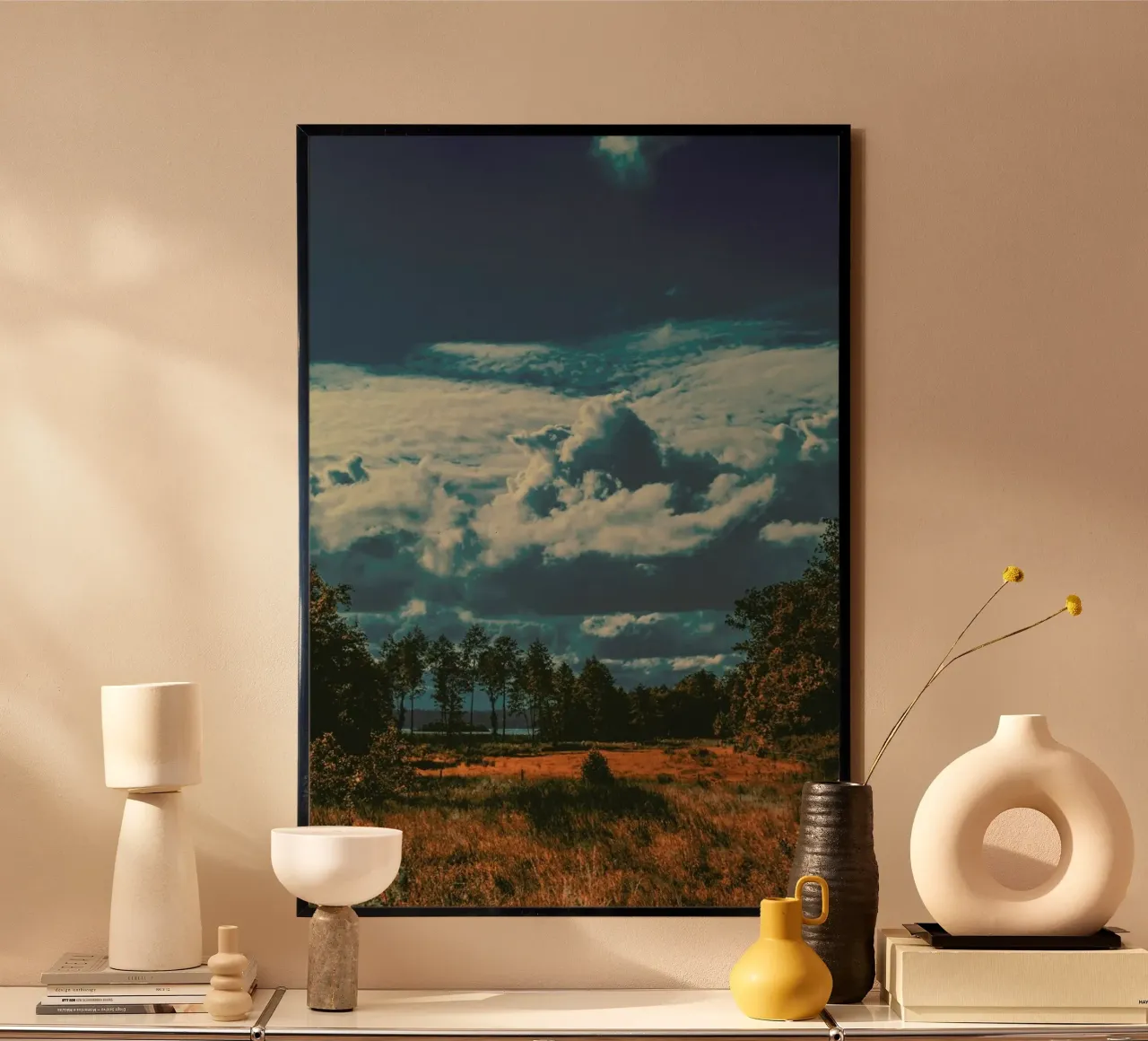The Flat Land poster con telaio in plastica da Pale Grain