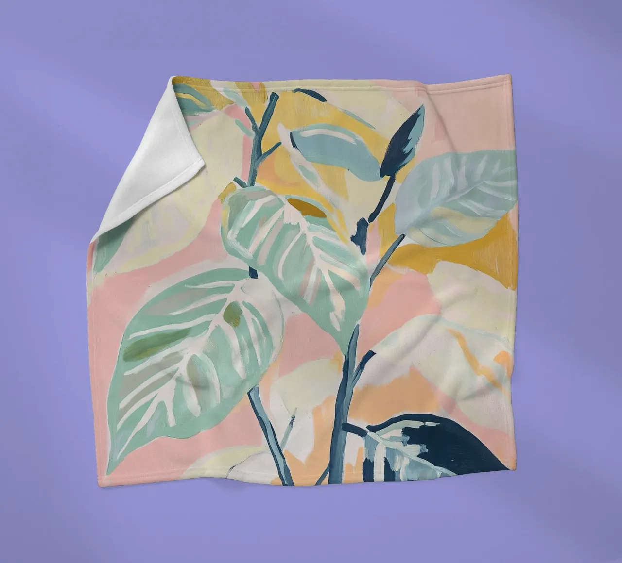 Foglie Piante Fogliame botanico Colori pastello coperta in pile da Euphoria Theresa