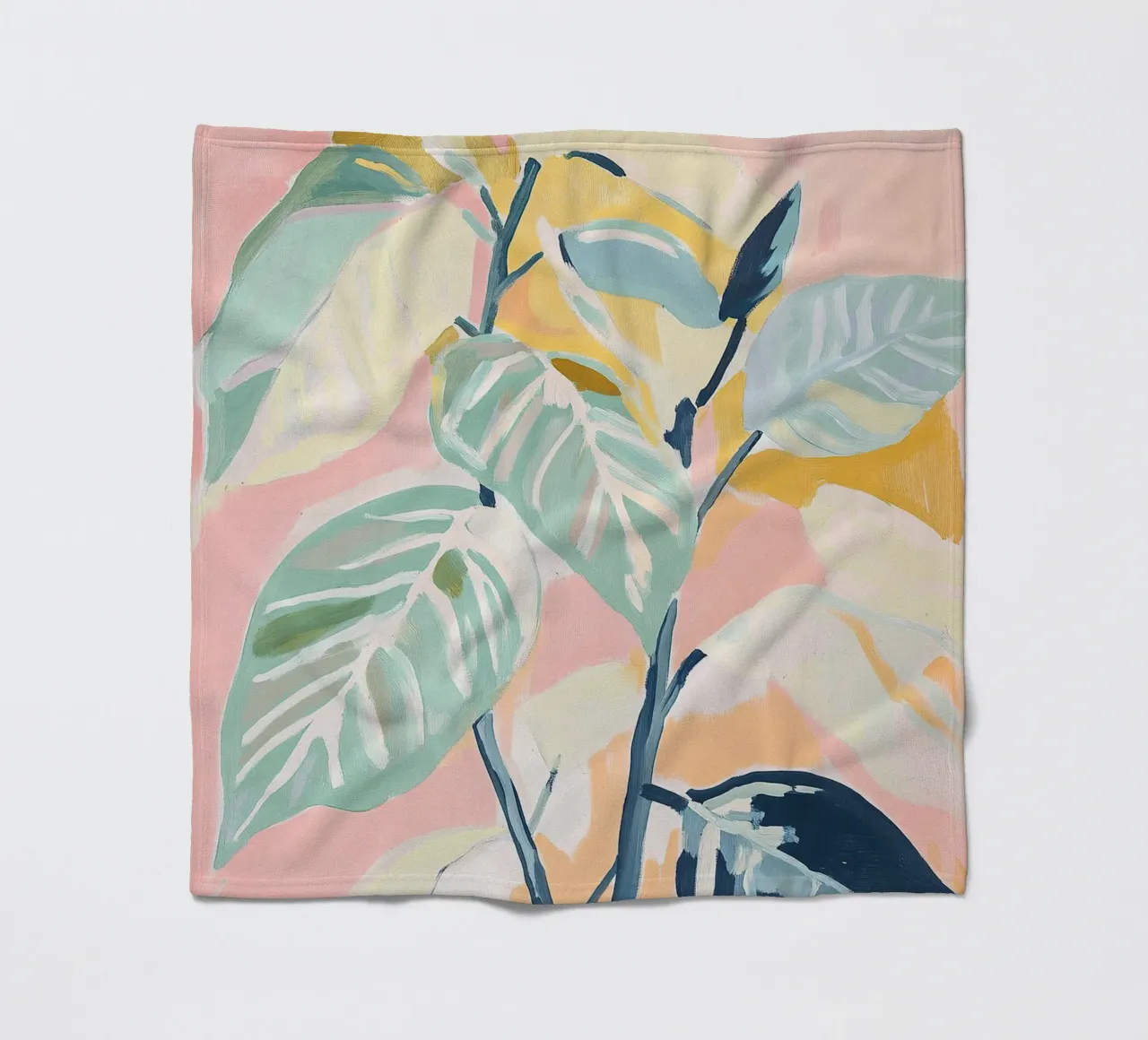 Foglie Piante Fogliame botanico Colori pastello coperta in pile da Euphoria Theresa