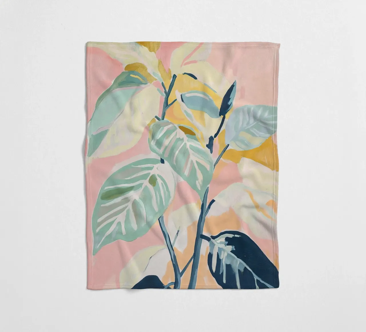 Foglie Piante Fogliame botanico Colori pastello coperta in pile da Euphoria Theresa
