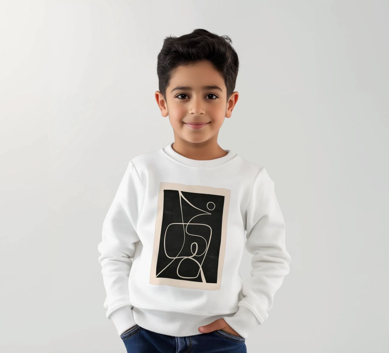 Line art astratta 49 felpa bambino da ThingDesign