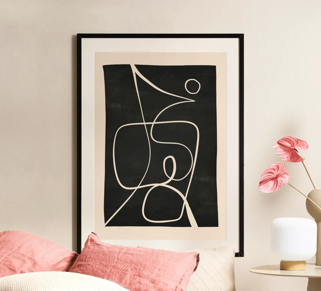 Dessin abstrait au trait 49 poster de ThingDesign