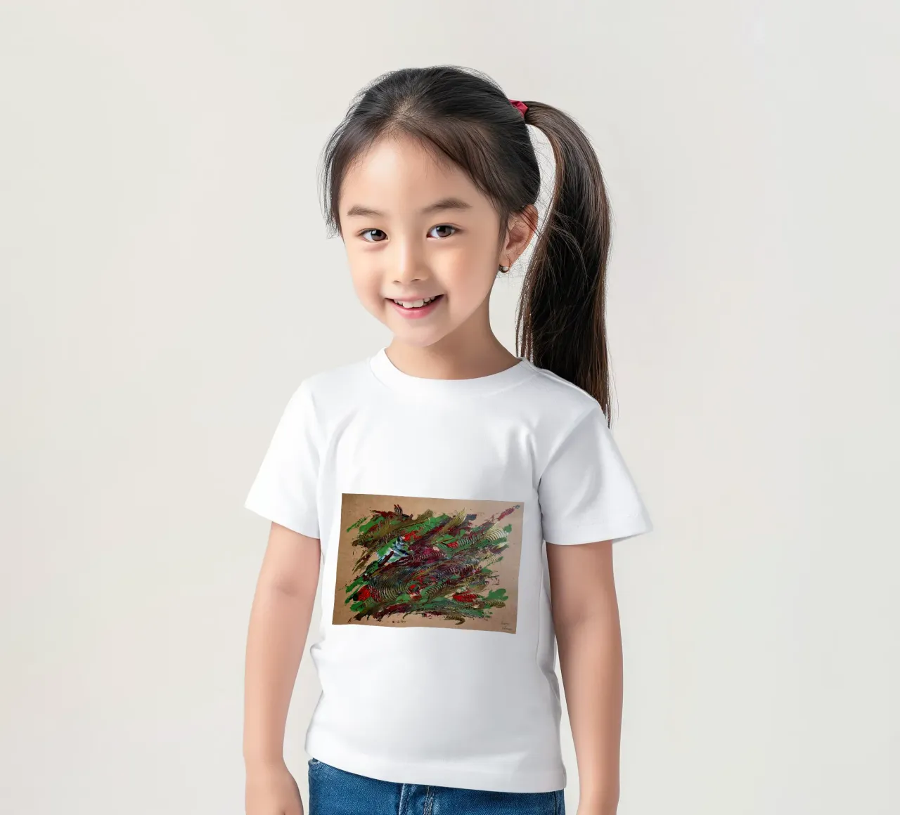 NATURAL STYLE 4 kinder t-shirt van Thierry Vobmann Abstract painting