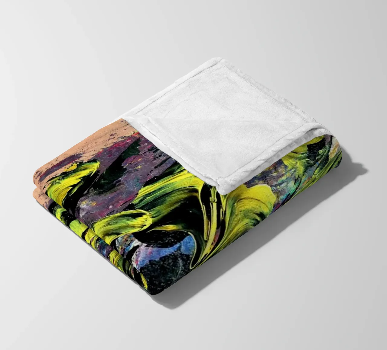 natural style 5 fleece blanket by Thierry Vobmann Abstract painting