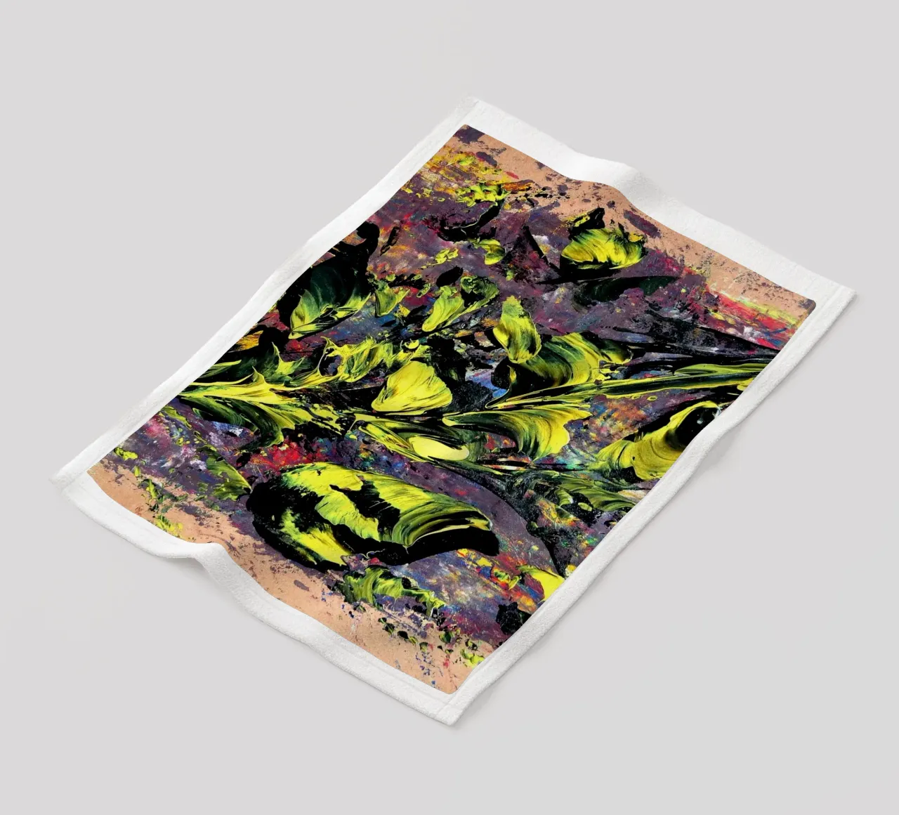 natural style 5 fleece blanket by Thierry Vobmann Abstract painting