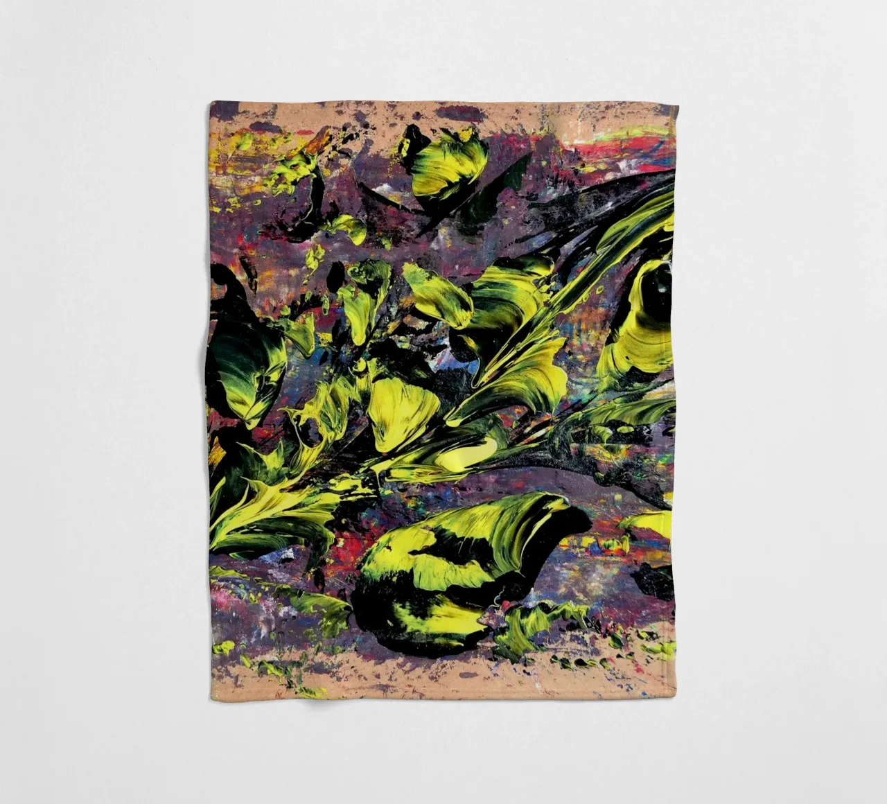 natural style 5 fleece blanket by Thierry Vobmann Abstract painting