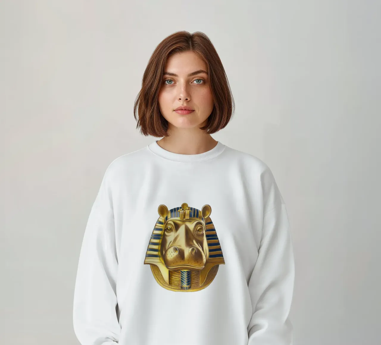 Tutankhamun Hippo Sweatshirt von Graphit und Farbe