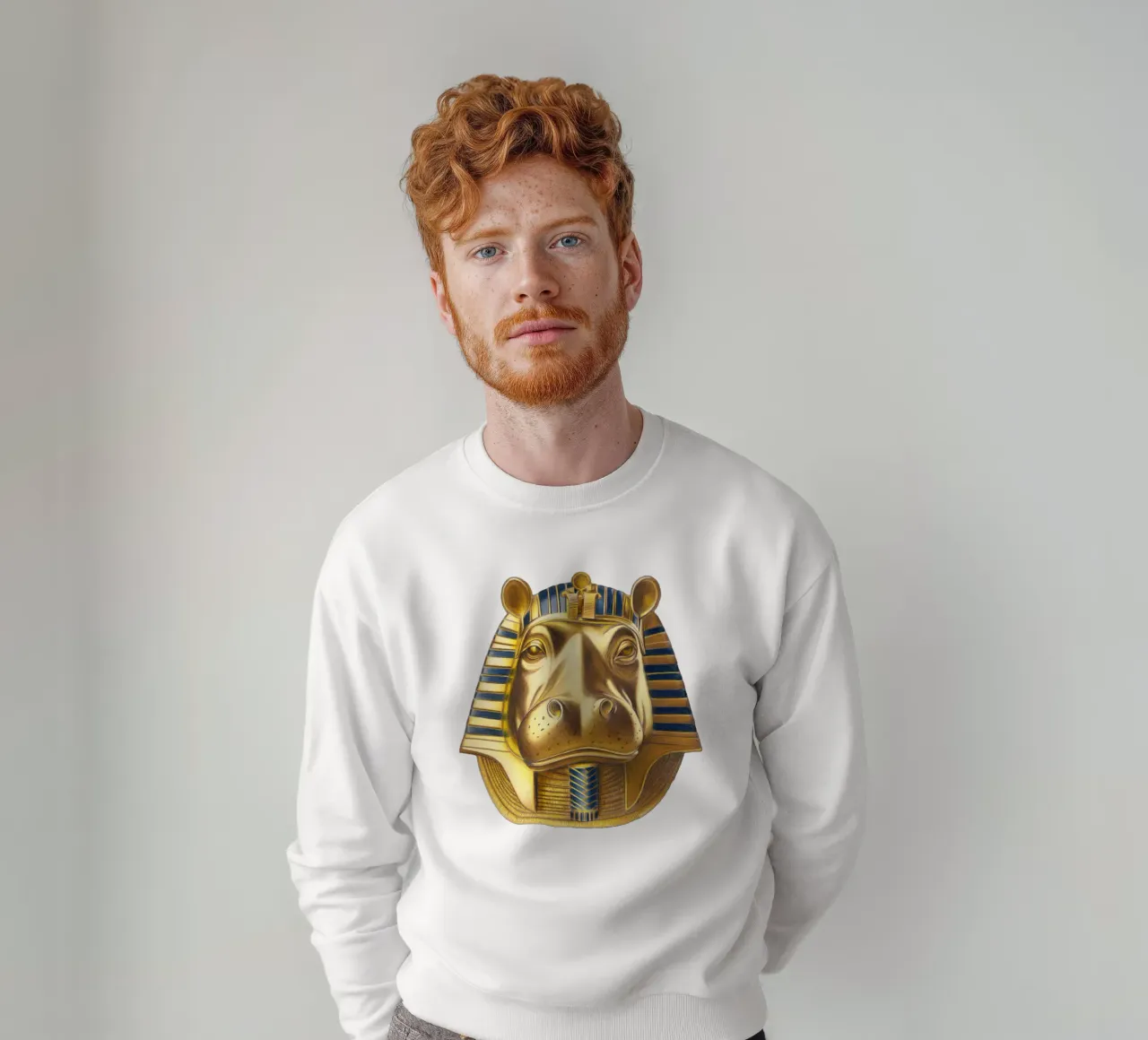 Tutankhamun Hippo Sweatshirt von Graphit und Farbe