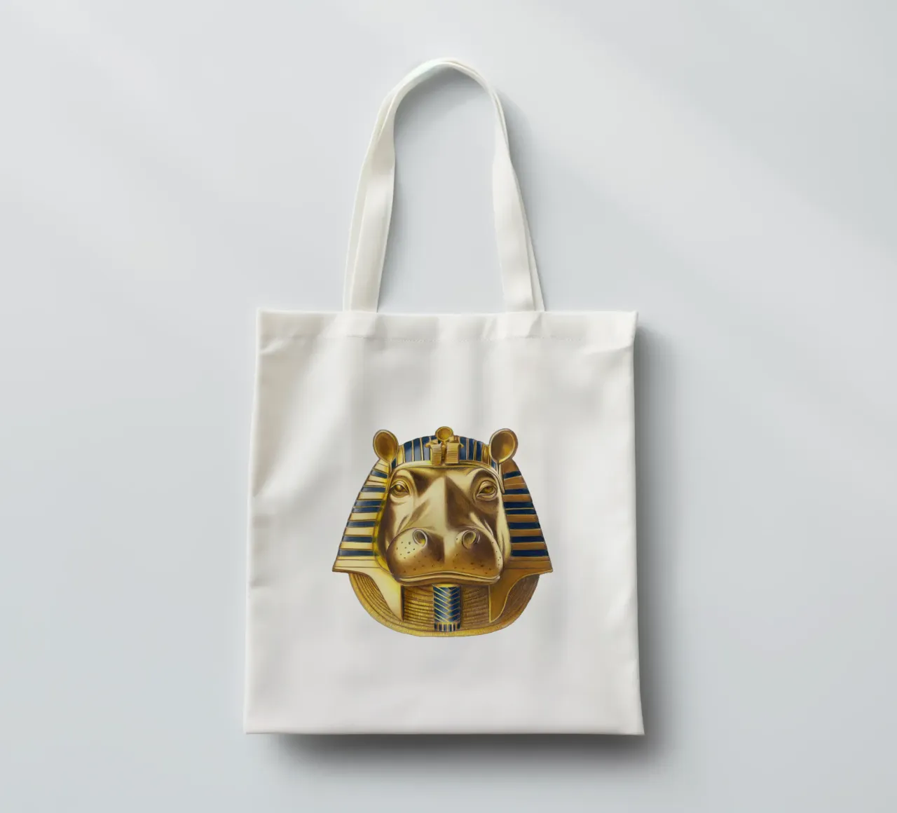 Tutankhamun Hippo borsa in juta da Graphit und Farbe
