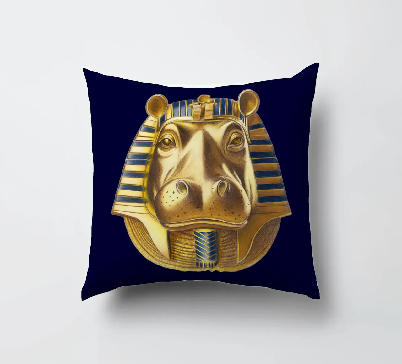 Tutankhamun Hippo cuscino da Graphit und Farbe