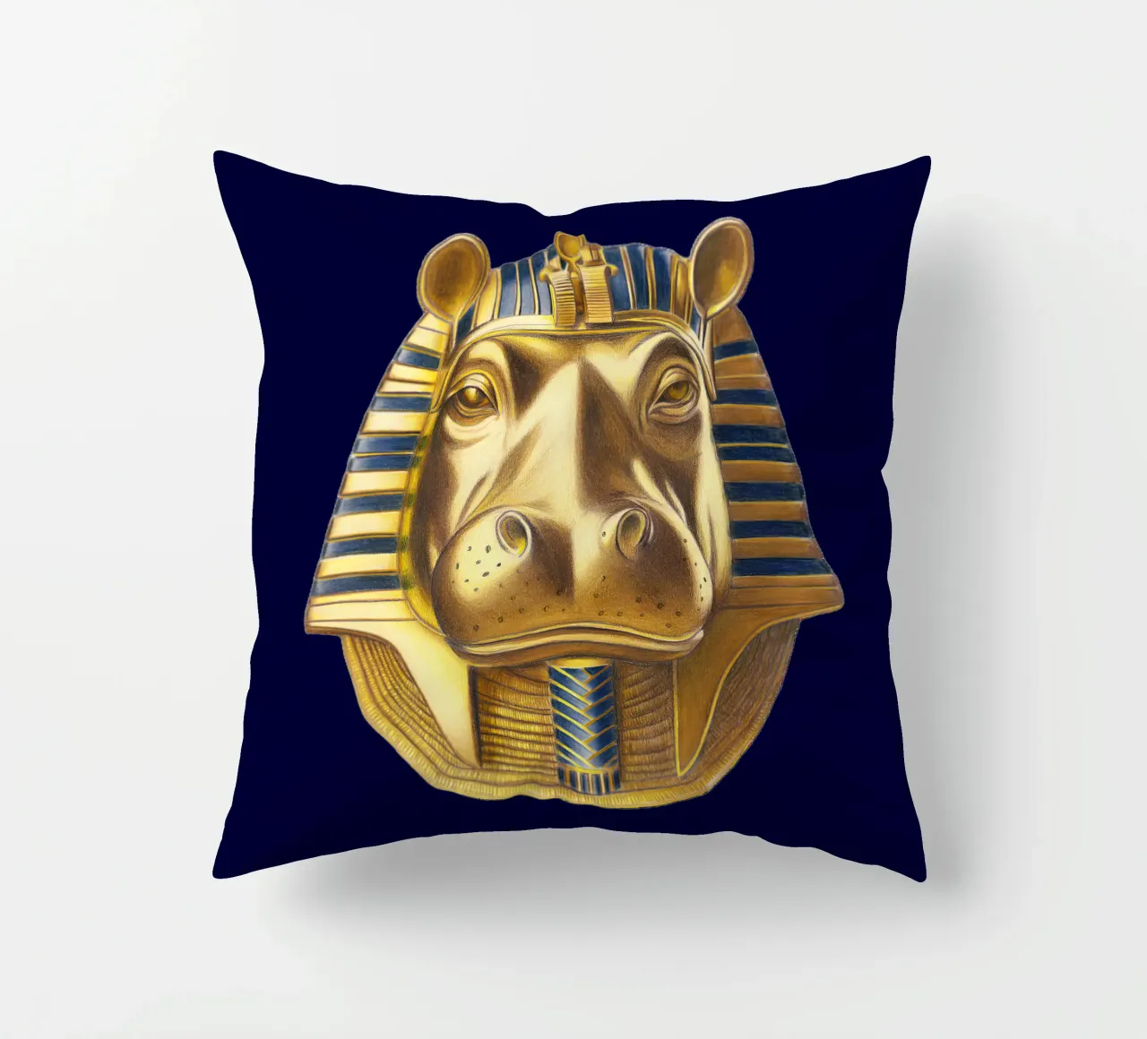 Tutankhamun Hippo cuscino da Graphit und Farbe