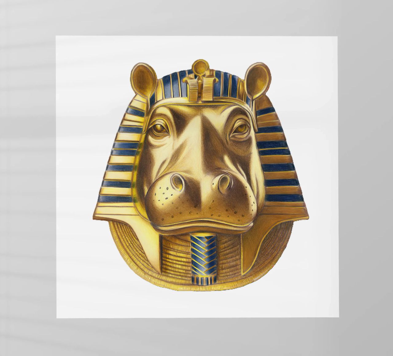 Tutankhamun Hippo pellicola backlit da Graphit und Farbe