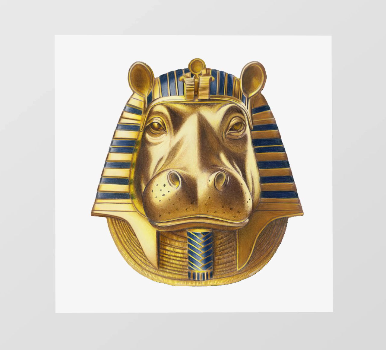 Tutankhamun Hippo pellicola backlit da Graphit und Farbe
