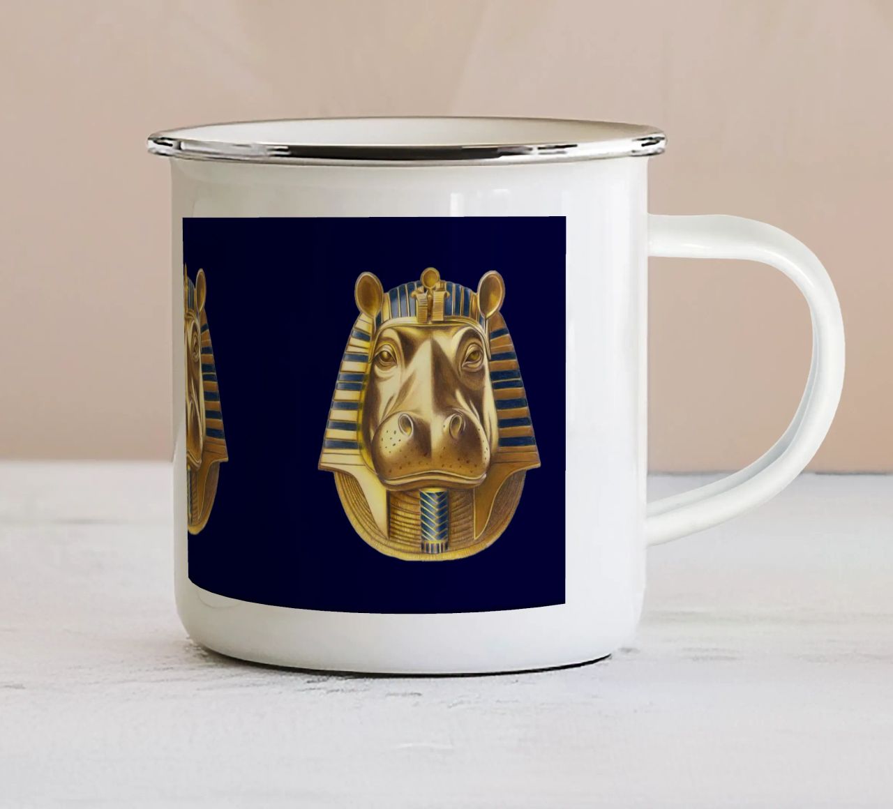 Tutankhamun Hippo tazza in smalto da Graphit und Farbe