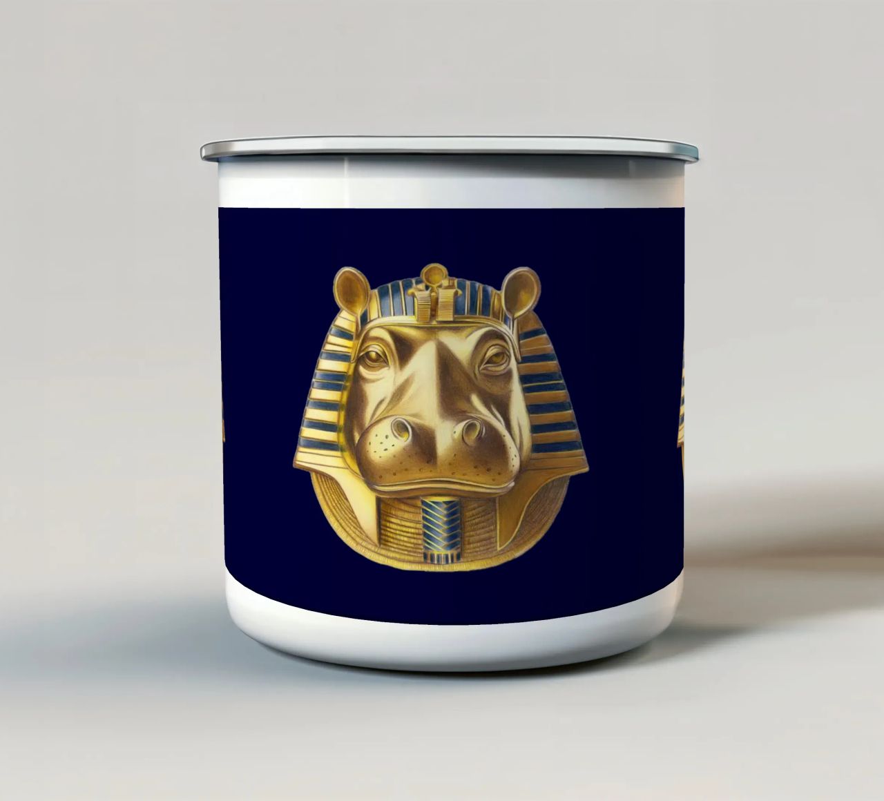 Tutankhamun Hippo tazza in smalto da Graphit und Farbe