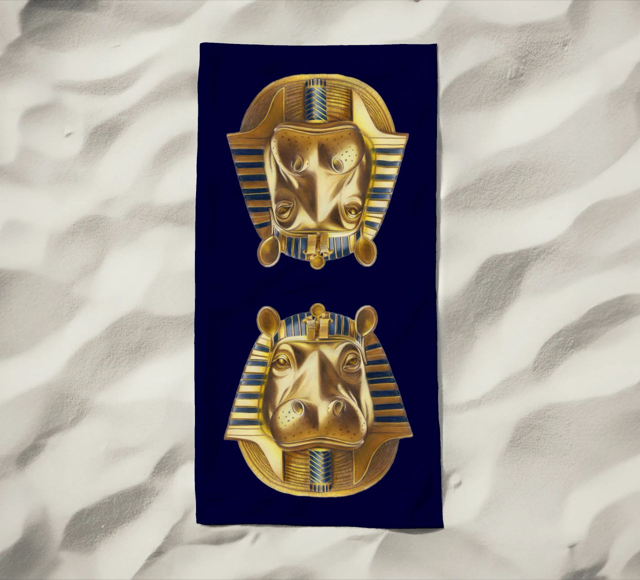Tutankhamun Hippo telo mare da Graphit und Farbe