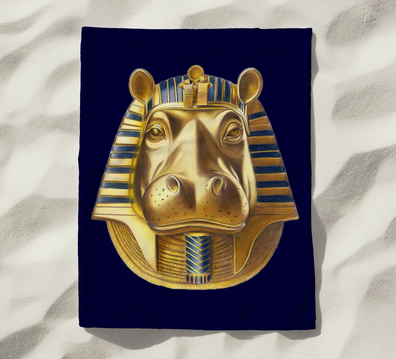 Tutankhamun Hippo telo mare da Graphit und Farbe