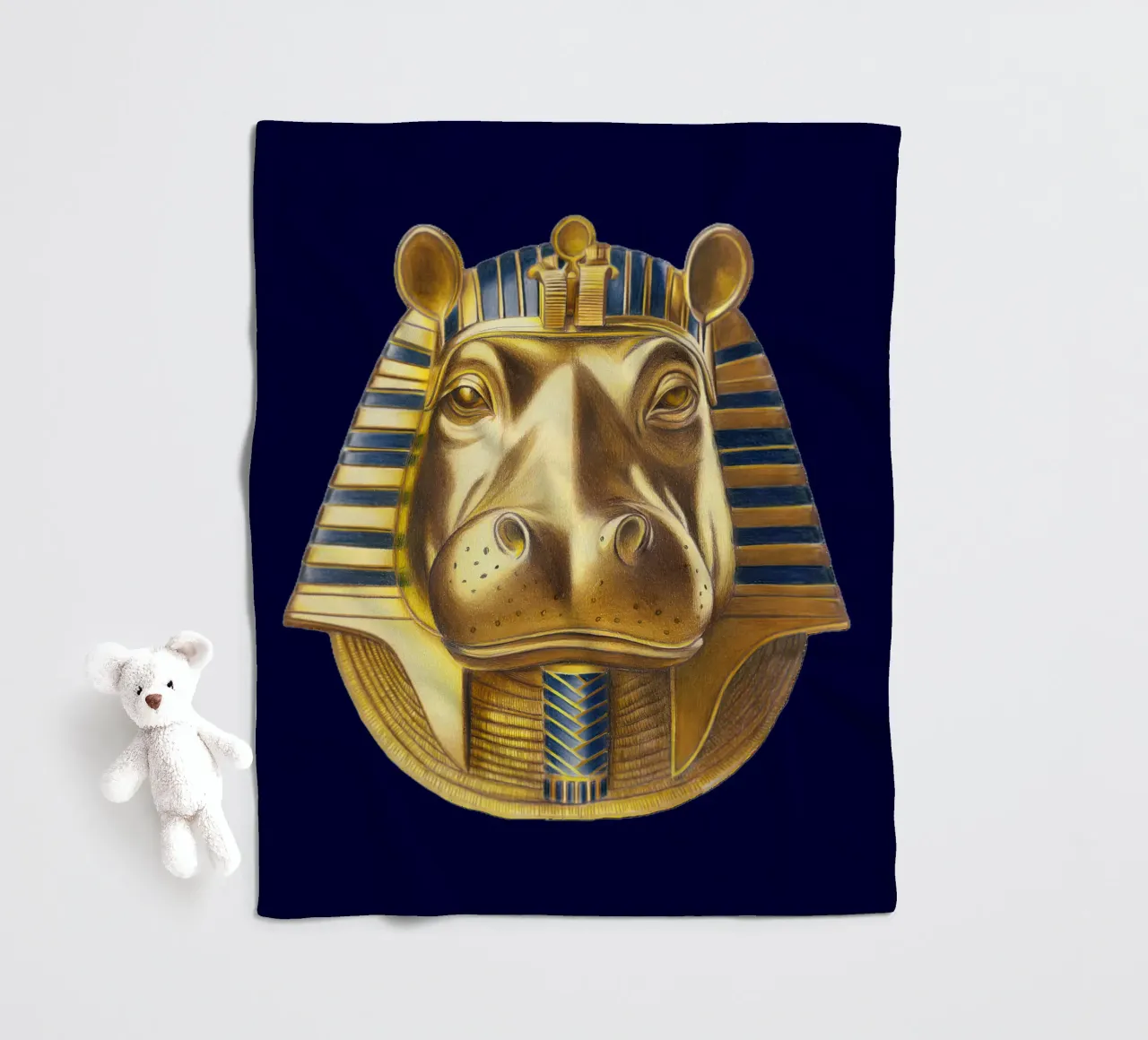 Tutankhamun Hippo coperta in pile da Graphit und Farbe