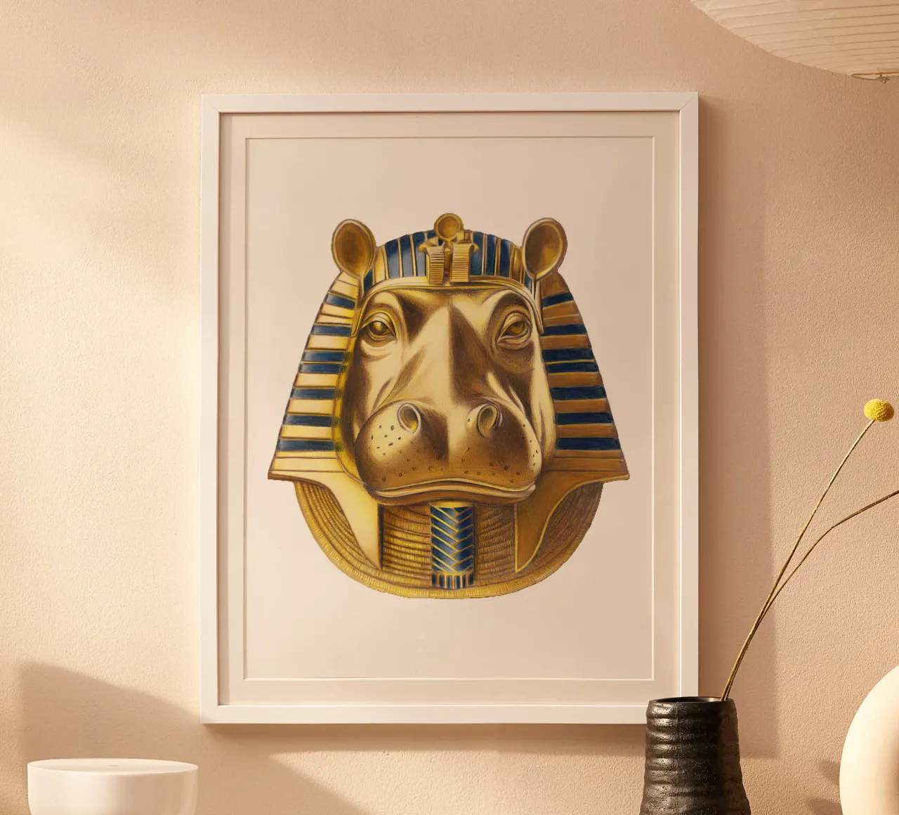 Tutankhamun Hippo carta hahnemühle da Graphit und Farbe