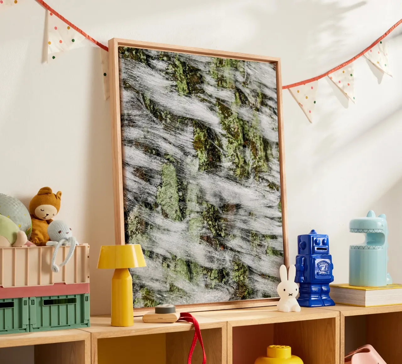 Winter mos ontwerp - natuur ontmoet kunst canvas met Baklijst van Whole©