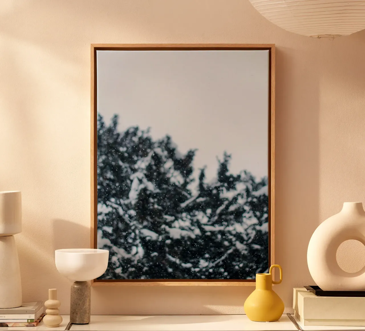 Silenzio d'inverno - fiocchi di neve nella foresta tela con Cornice a cassetta da Whole©